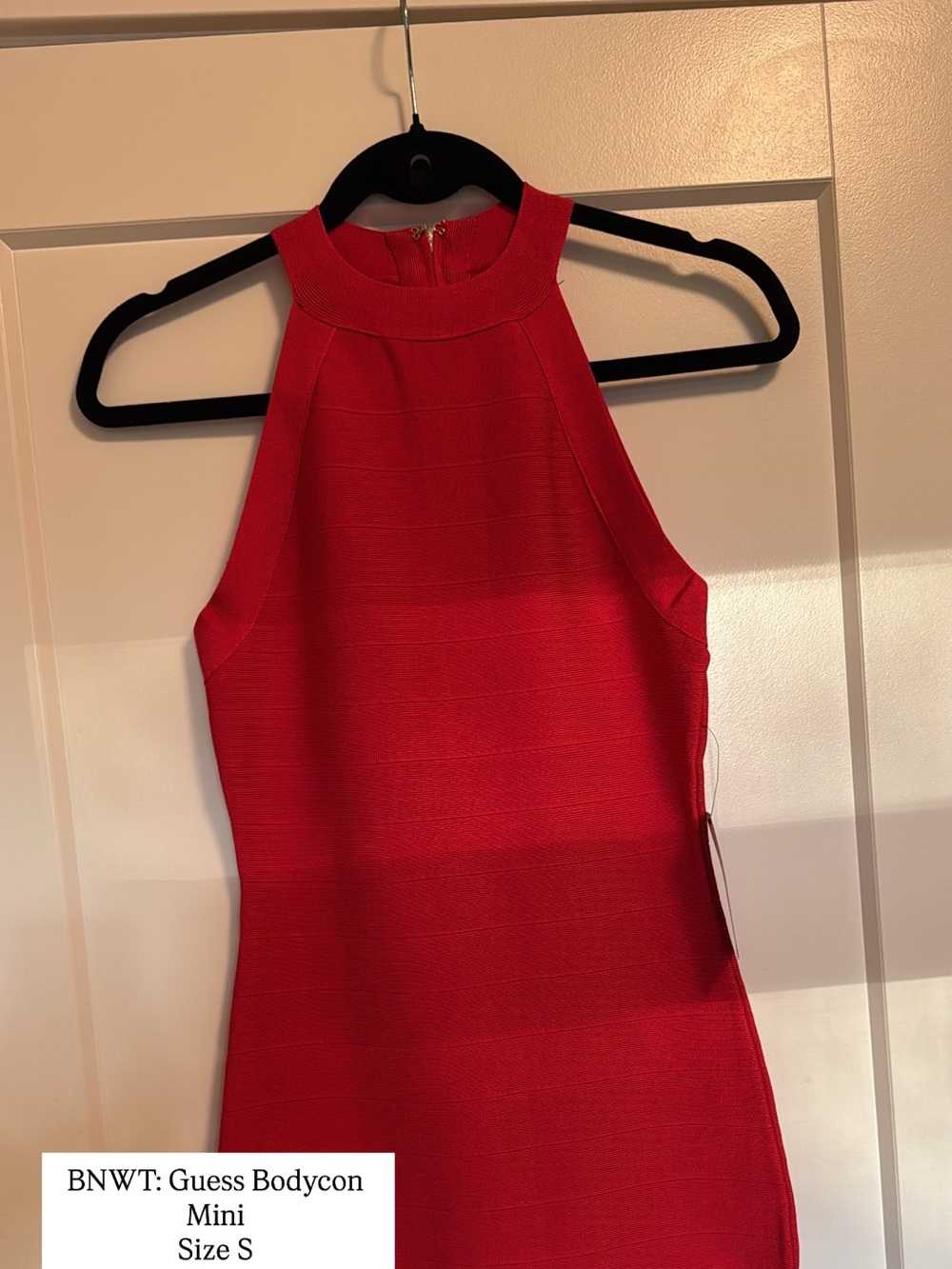 Guess Red Halter Bodycon Mini Dress